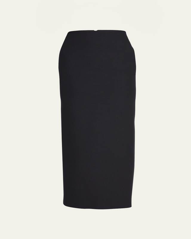 Wool Midi Pencil Skirt